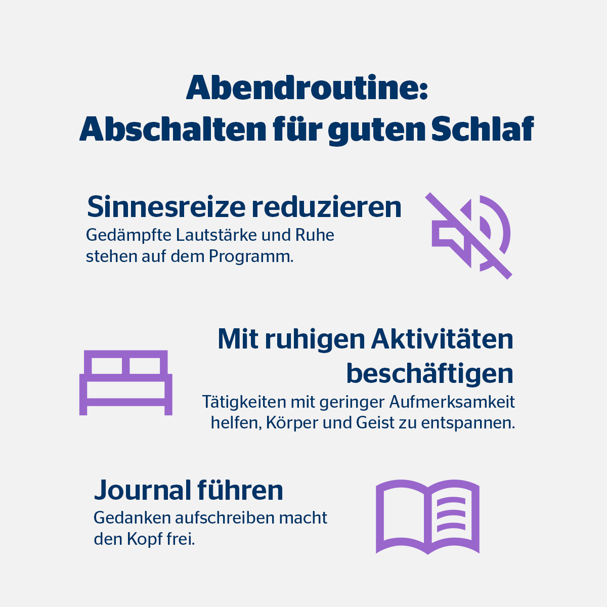 Krystians Tipps zur Abendroutine Grafik zur Abendroutine: Abschalten für guten Schlaf