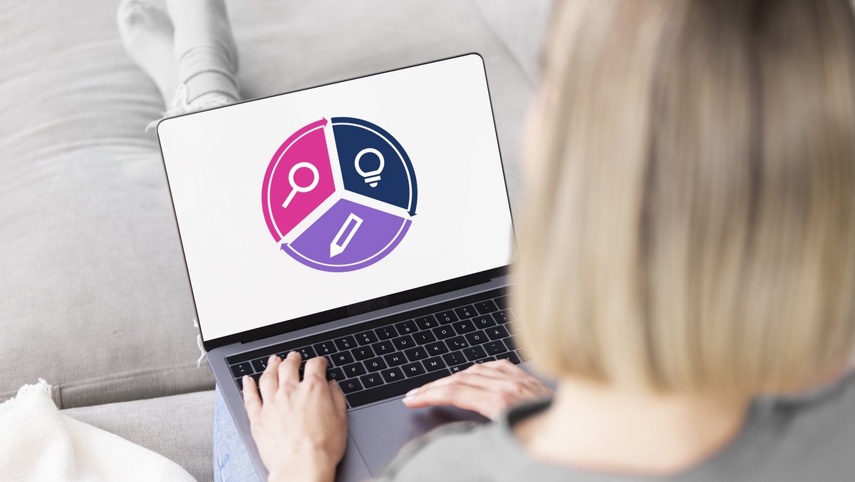 Grafik A.B.S.-System auf einem Laptop.